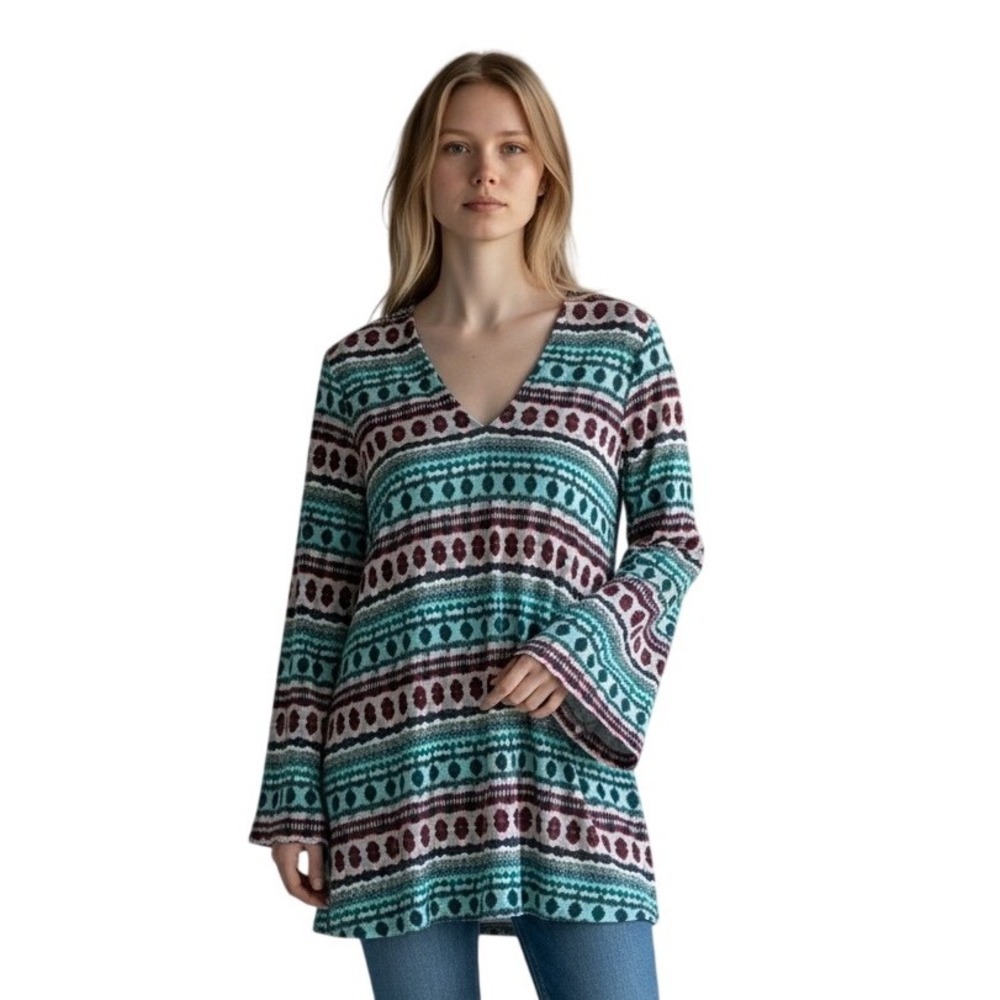 La Blanca Bell Sleeve Swim Cover Up Tunic Size Medium